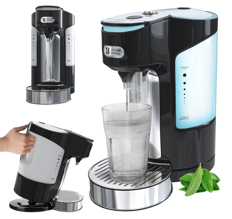 KitchenBrothers Heißwasserspender - 2L - 3000W - Edelstahl/Schwarz