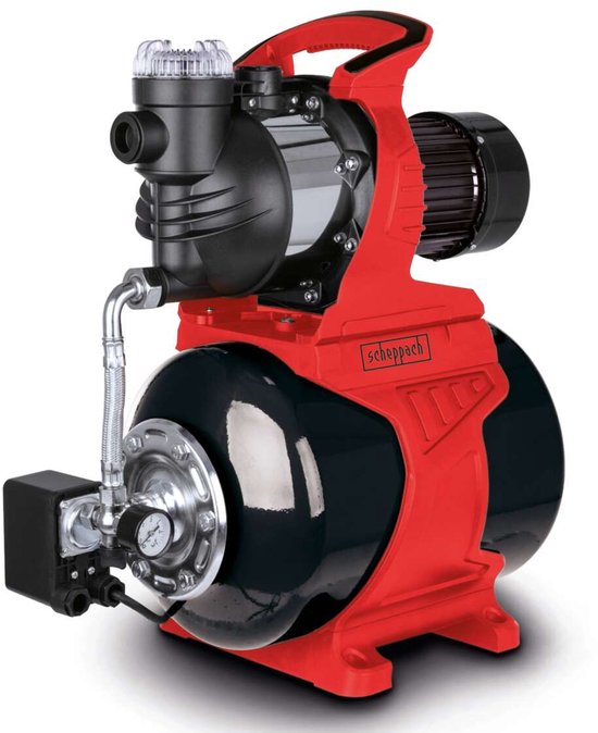 Haushaltswasserpumpe – Scheppach – HWW1400c – 1300 W – 6000 l/h – 4,8 bar – Max. Förderhöhe 44 m – 24 l Tankinhalt