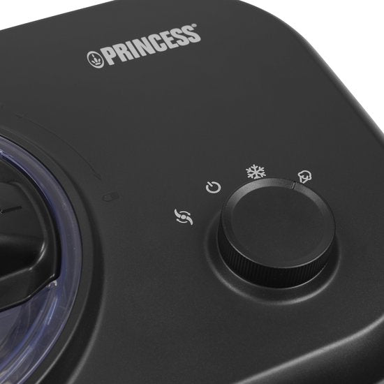Princess 282608 – Eismaschine mit Kompressor – Mit eigenem Gefrierfach – 1 Liter – Schwarz/Grau