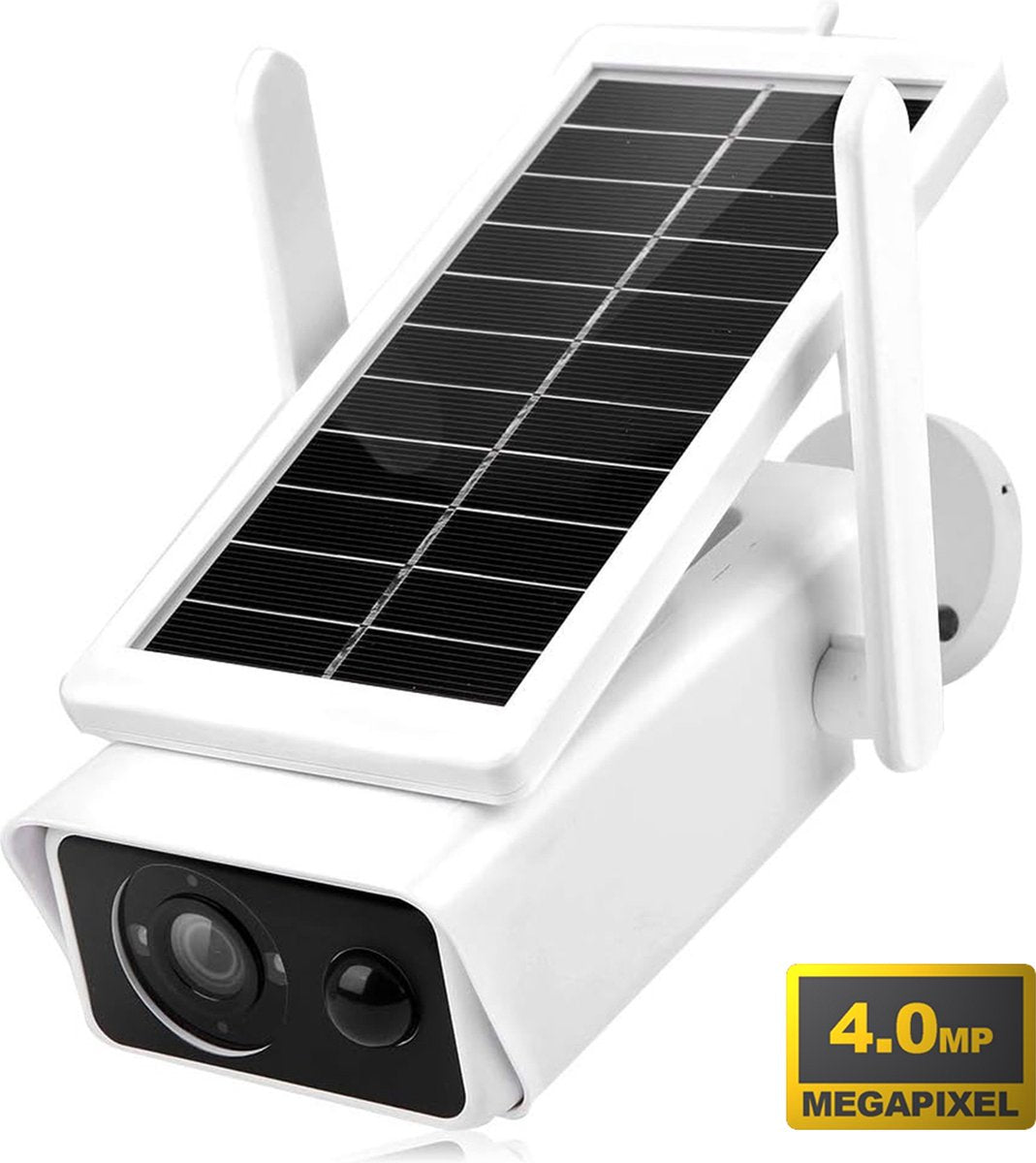 Fuegobird Q1 Solarenergie-Sicherheitskameras - 4MP - Einzelband (2,4 GHz) - IP-Kamera - Integriertes Solarpanel - IP66 Wasserdicht - Weiß