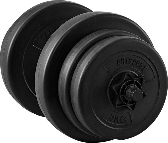 Hantelset / Kurzhanteln 40 kg - 2-teilig - Sandgefüllt - Halterung mit Star Clips