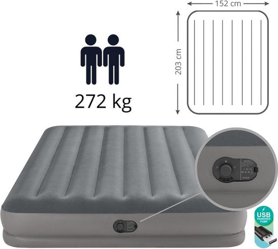 Intex Prestige Mid-Rise Luftbett - Queen size - Eingebaute elektrische Pumpe