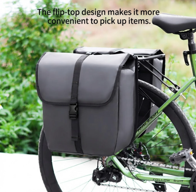 Costic wasserabweisende Fahrradtasche – Schwarz – 35 x 17 x 39 cm – Schnellverschlusssystem