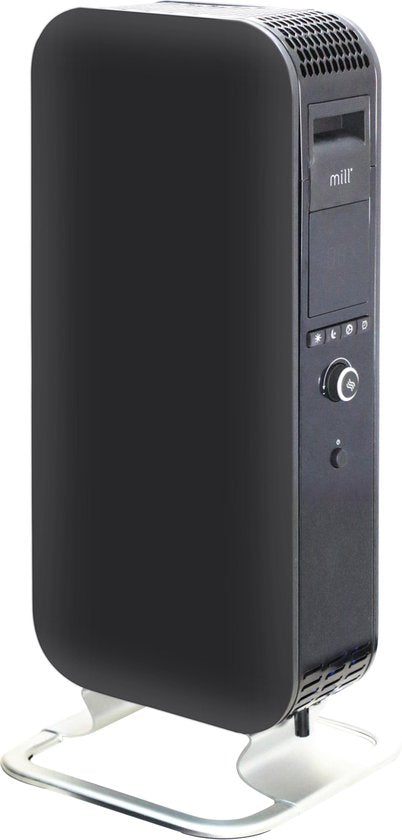 Mill AB-H1000DN BLACK – Design-Ölradiator – 1000 Watt – trocknet die Luft nicht aus – leise – schwarz – 5 Jahre Garantie