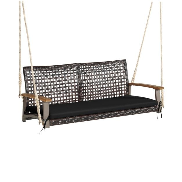 Coast 2-Sitzer-Hängesofa mit Kissen – Schwarz – 131 x 68 x 54 cm