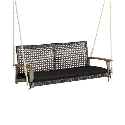 Coast 2-Sitzer-Hängesofa mit Kissen – Schwarz – 131 x 68 x 54 cm