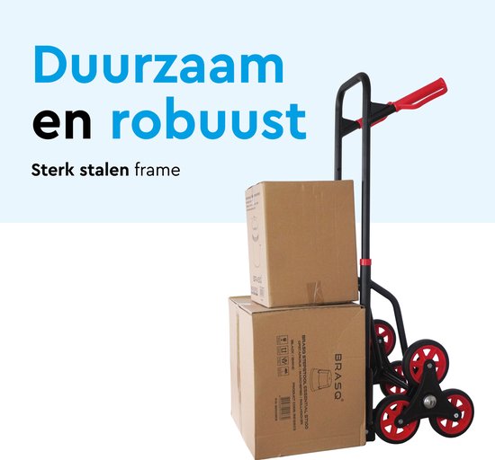 BRASQ Treppenwagen - Stahl - 120KG Kapazität - Transportwagen - Transporthilfe - Zusammenklappbar - Treppenwagen