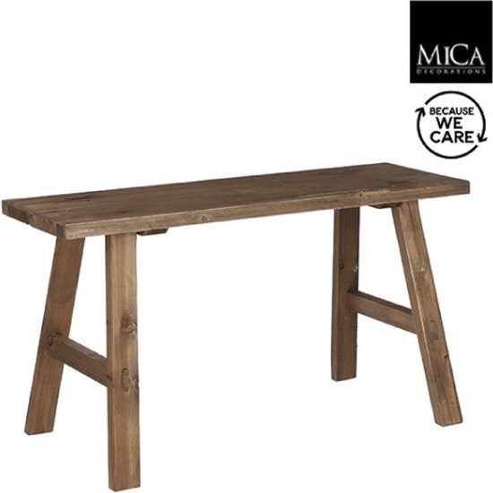 Mica - Holzbank zur Dekoration - L80 x B37 x H44 cm - Recyceltes Holz - Braun