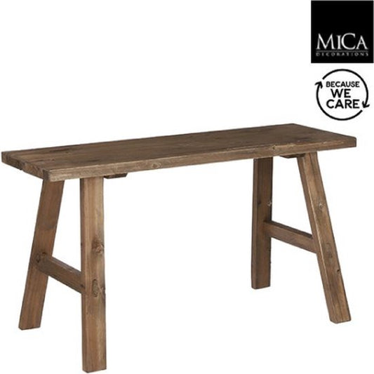 Mica - Holzbank zur Dekoration - L80 x B37 x H44 cm - Recyceltes Holz - Braun