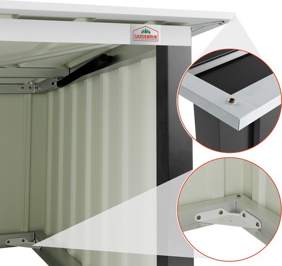 Gardebruk Roboter Mäher Garage - Flachdach Metall 89x90x54cm - Anthrazit