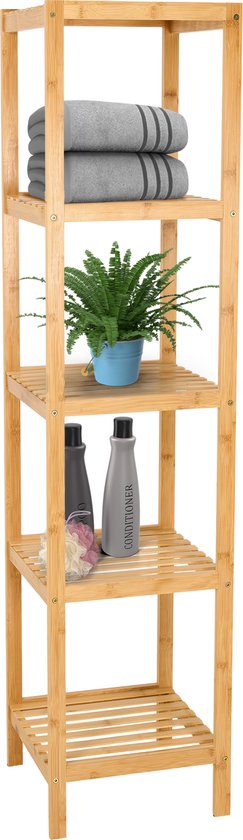 Brixy Badezimmerregal - Badezimmermöbel - 5-Schicht - 141x33x33cm - Badezimmerschrank - Bambus