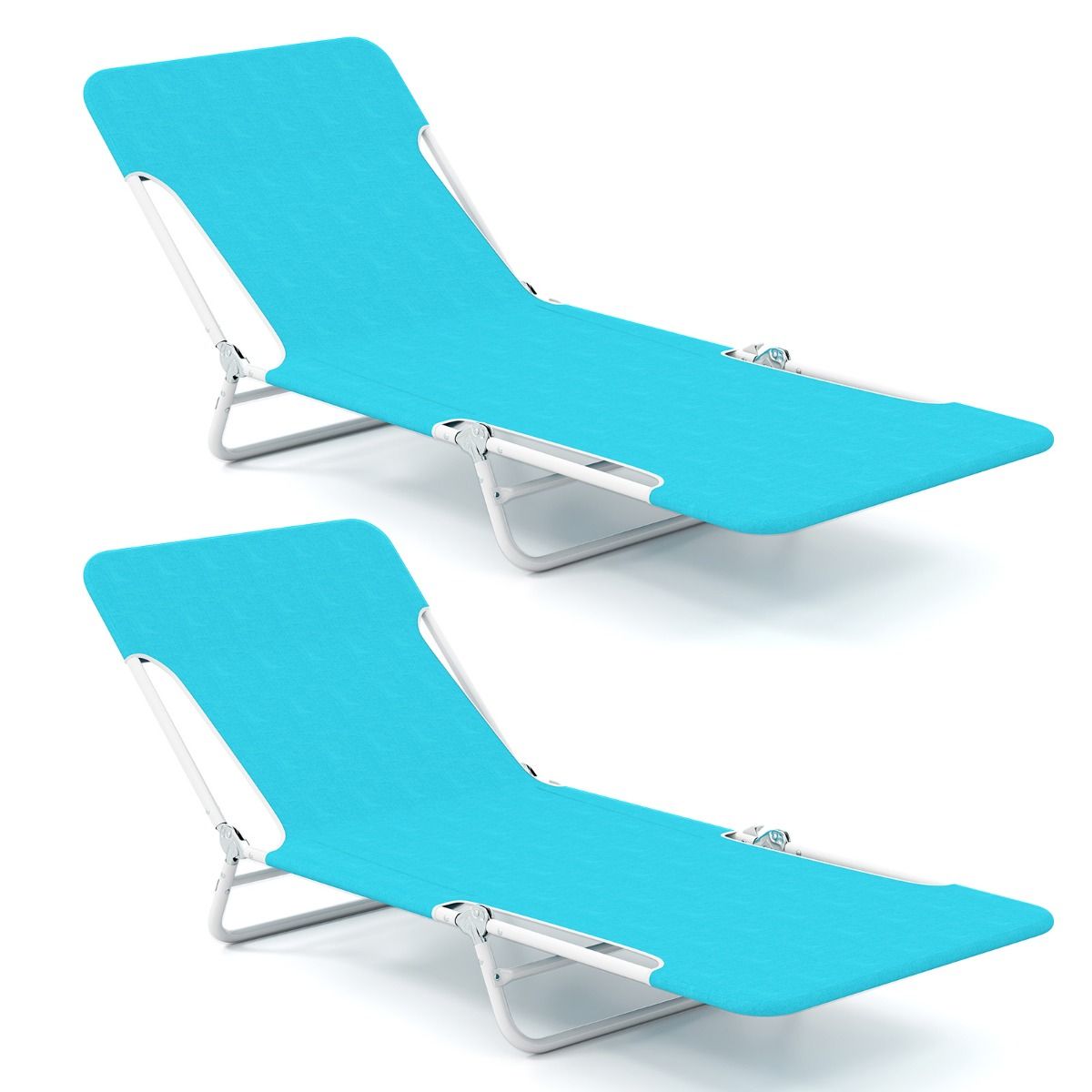 Coast Klappliegestuhl, 2-teilig – in 5 Stufen verstellbar – Blau – 186 x 55 x 30 cm