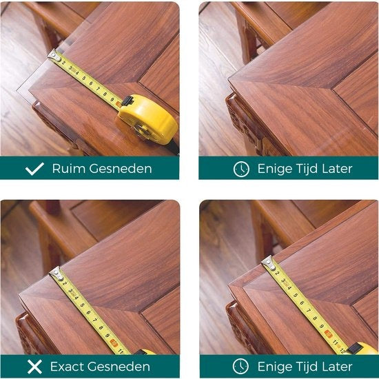HOMEWELL Tischschoner Transparent Glas Klar 90x220cm - Transparentes Tischsegel - Tischtuch - Rutschfest und hitzebeständig - 2.2 mm