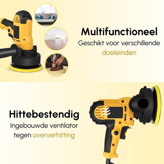 Gtrise Polierer - Polierer Auto - 6 Polierscheiben - 1400W Leistungsstark - Polier - Mit Ebook