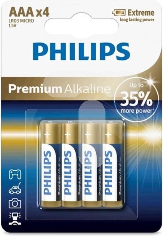 Philips AA-Batterien 4 Stück - LR03M4B/1 - 10 Jahre Haltbarkeitsdauer