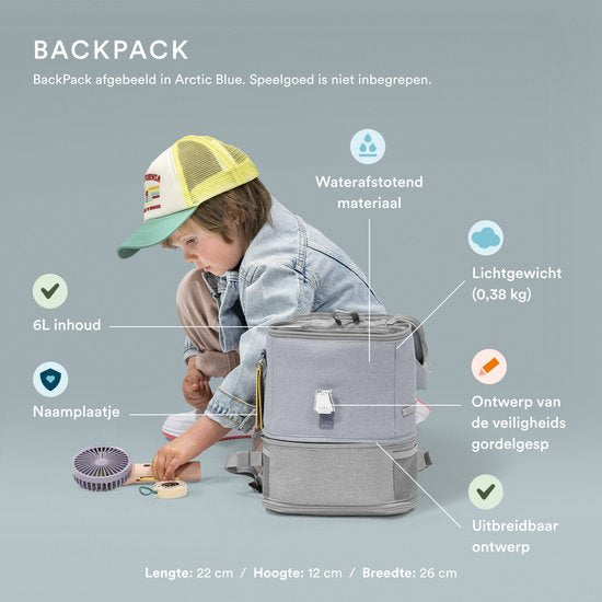 Stokke® JetKids™ Reisetset BedBox 46 cm, 2-teilig – Handgepäck-Trolley mit 4 Rollen (Moonglow White)