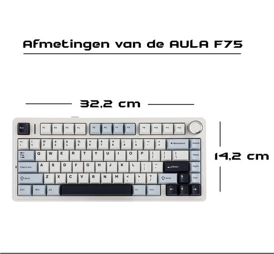 EPOMAKER x AULA F75 – Hellblau – Mechanische kabellose Tastatur – RGB – 75 % – QWERTY – Gaming-Tastatur – Reaper-Switch
