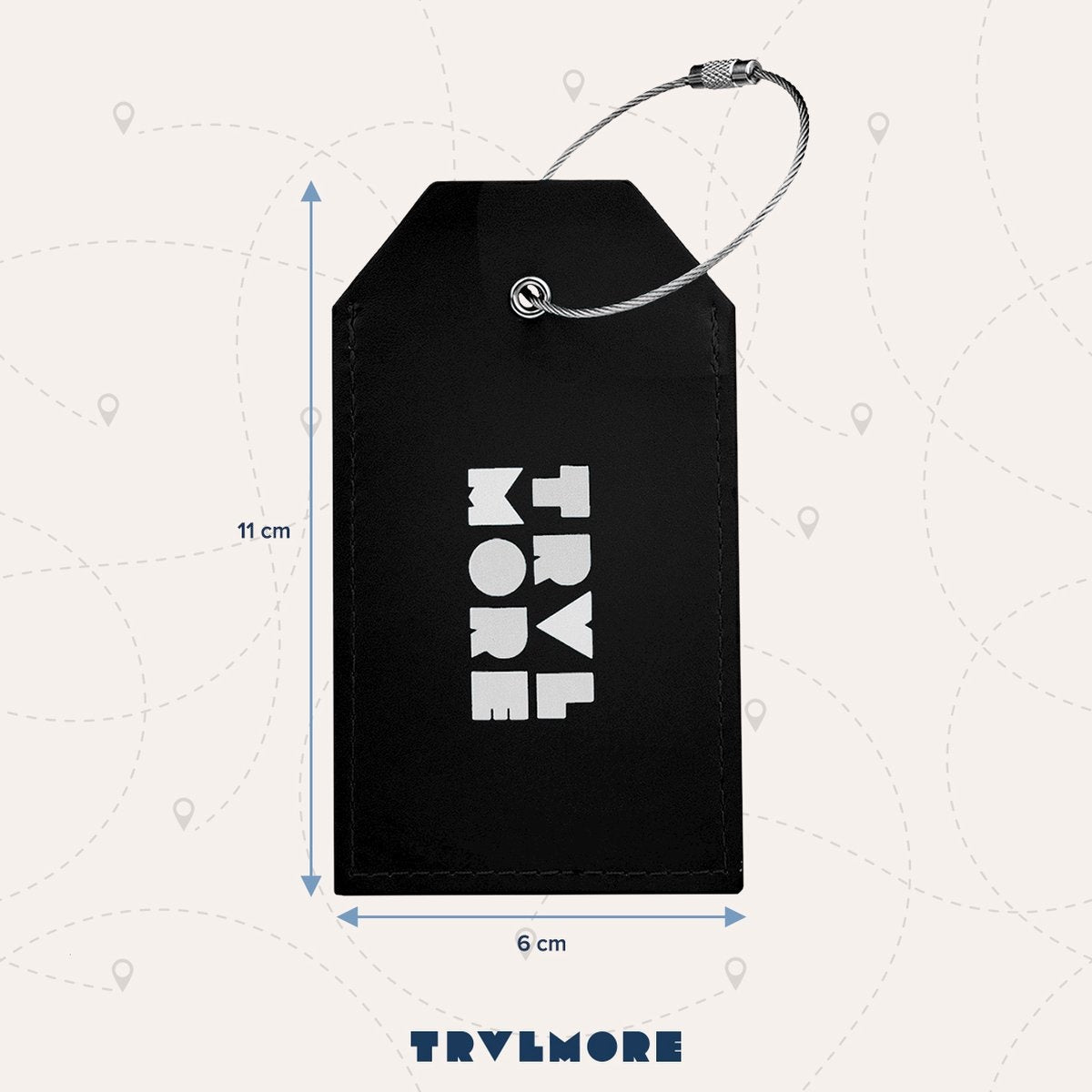 TRVLMORE Gepäckanhänger - Leder - Für Koffer und Taschen - 4 Stück - Schwarz