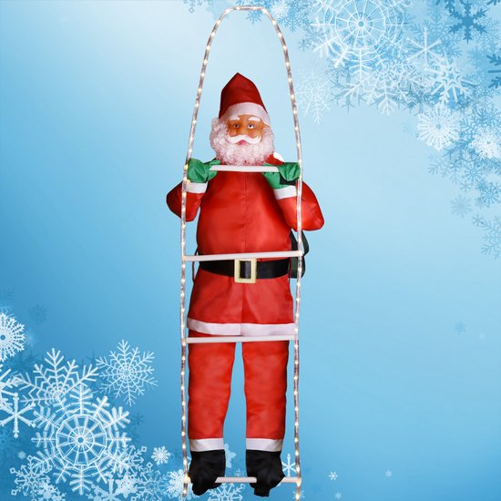 Weihnachtsmann auf Strickleiter - LED