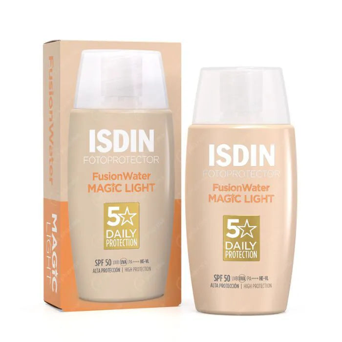 ISDIN Fotoprotector Fusion Water Light LSF 50 50 ml – Getönte Sonnencreme für das Gesicht