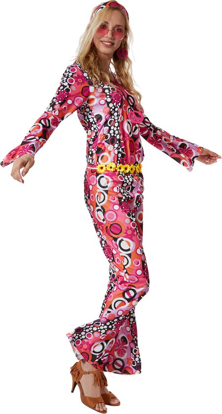 dressforfun - Damenkostüm Hippie Flowerpower - XXL - Kostüm Karneval - Halloween - Verkleiden - Partykleidung - Karnevalskleidung - Partykleidung