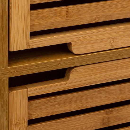 5Five Säulenschrank – hoch – 34 x 24 x 170 cm – Bambus – braun – Badezimmerschrank – Badezimmermöbel