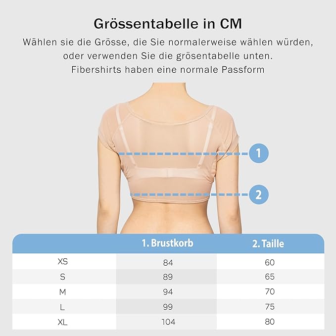 Fibershirts Anti-Schweiß-Top – Hautfarben – Damen – XL