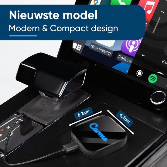 CarMe Premium 2-in-1 CarPlay Dongle - Drahtloses CarPlay & Android Auto - USB-A & USB-C - Android Auto Dongle - Schwarz