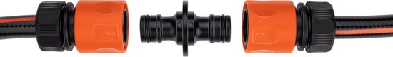 BLACK+DECKER Verbindungs-Gartenschlauch - ⌀ 3.2 x 5.2 CM - 2 Schläuche verbinden - Schwarz