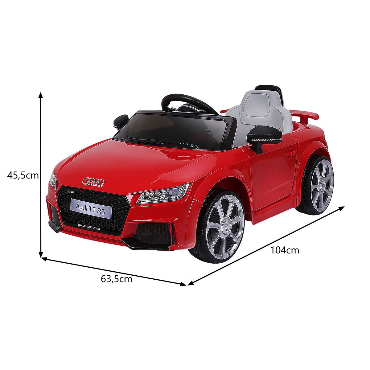 Coast Elektro-Kinderauto – 2 Motoren – Fernbedienung und Musik – rot 104 x 63,5 x 45,5 cm
