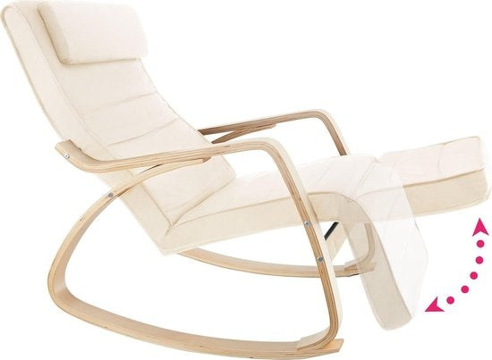 tectake - Schaukelstuhl Onda Sessel - beige - 403527