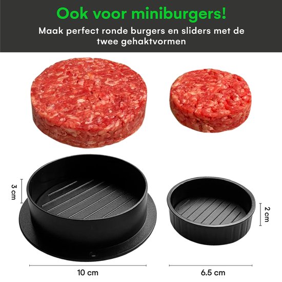 TTD® Hamburgerpresse und Hamburger Maker - Smash Burger - Grillrillen - BBQ-Zubehör - Burgerpresse - Grillzubehör - Burgerpresse - auch für Mini-Burger und gefüllte Burger - spülmaschinenfest - BPA-frei - inkl. 100 Wachspapiere - Schwarz