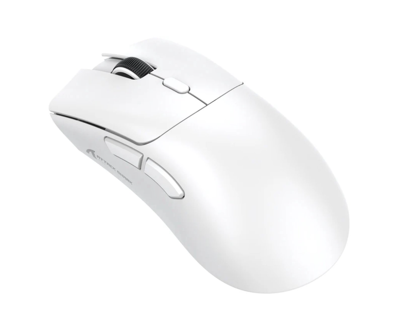 Attack Shark R1 kabellose Gaming-Maus – Weiß – 59 g, 18.000 DPI, 2,4 GHz & Bluetooth 5.2