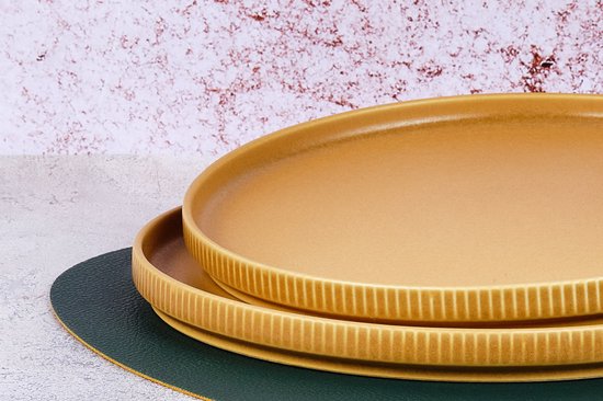 BJORN SCANDI Komplettes Essgeschirr - 36 Teile - Ocker