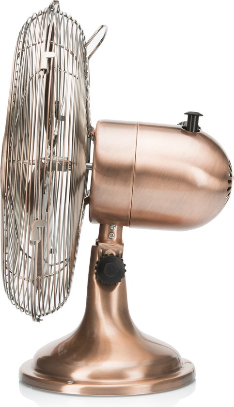 Tristar Retro Tischventilator 30 cm – Kupferoptik – 3 Geschwindigkeitsstufen – Schwenkbar – VE-5970