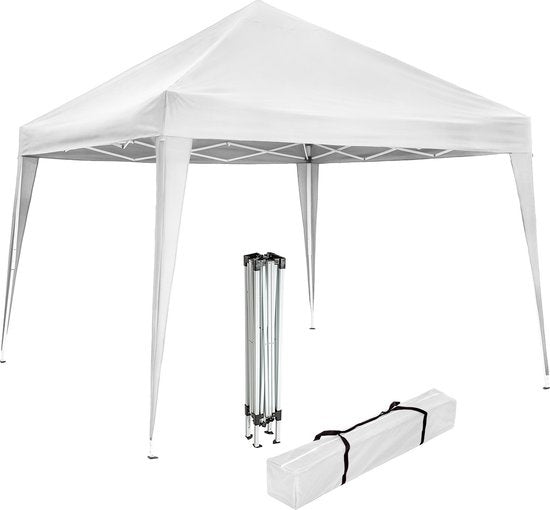 tectake - Gartenpavillon Linosa faltbar - Wasserabweisend - Inkl. Tragetasche, Abspannseile und Heringe - 3x3m - weiß