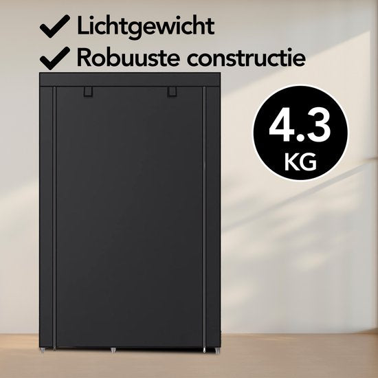 Brixy Shoe Rack XXL - 9-Schicht-Schuhschrank - bis zu 54 Paar Schuhe - 160x100x28cm - Schwarz