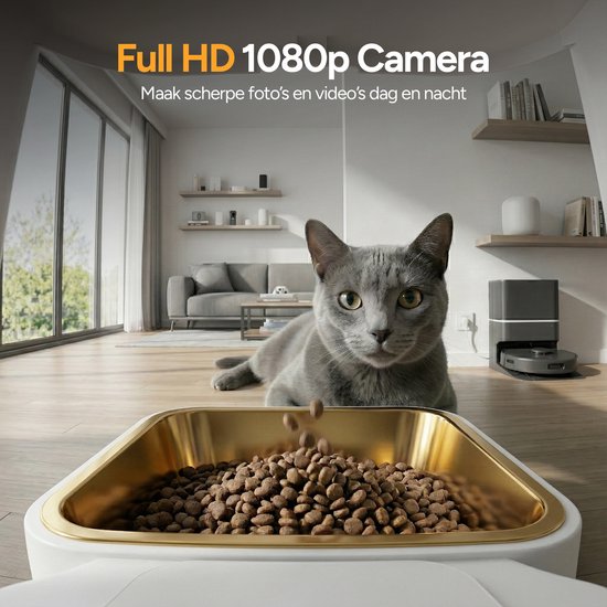 Viervoeter Feed Pro – Automatischer Futterspender 6 l – für Katzen und Hunde – Futterspender mit App – Weiß