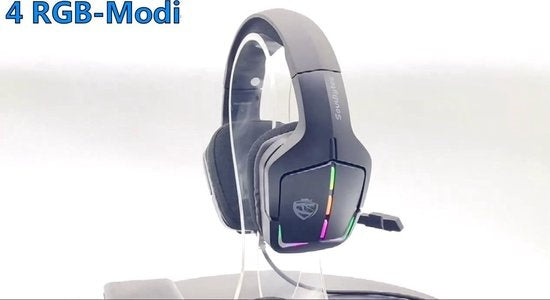 SoulBytes S12 RGB Over-Ear-Kopfhörer - Gaming-Headset mit Stereo-Mikrofon - Multi-Plattform - Schwarz