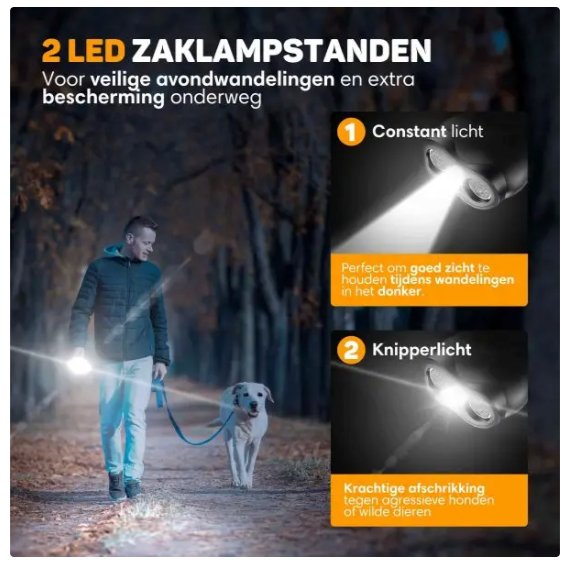 Vulpes Goods® - Ultraschall-Anti-Bell-Gerät Elite - 13 x 4,5 cm - Mit 3 Modi und variablen Frequenzen und Taschenlampe und USB-C wiederaufladbar - Für Hundetraining und Verhaltenskorrektur - Schwarzer ABS-Kunststoff