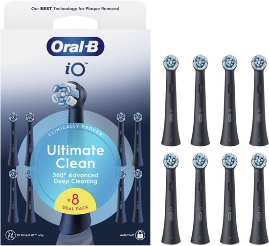 Oral-B Bürstenköpfe iO Ultimate Clean Schwarz - 8 Stück