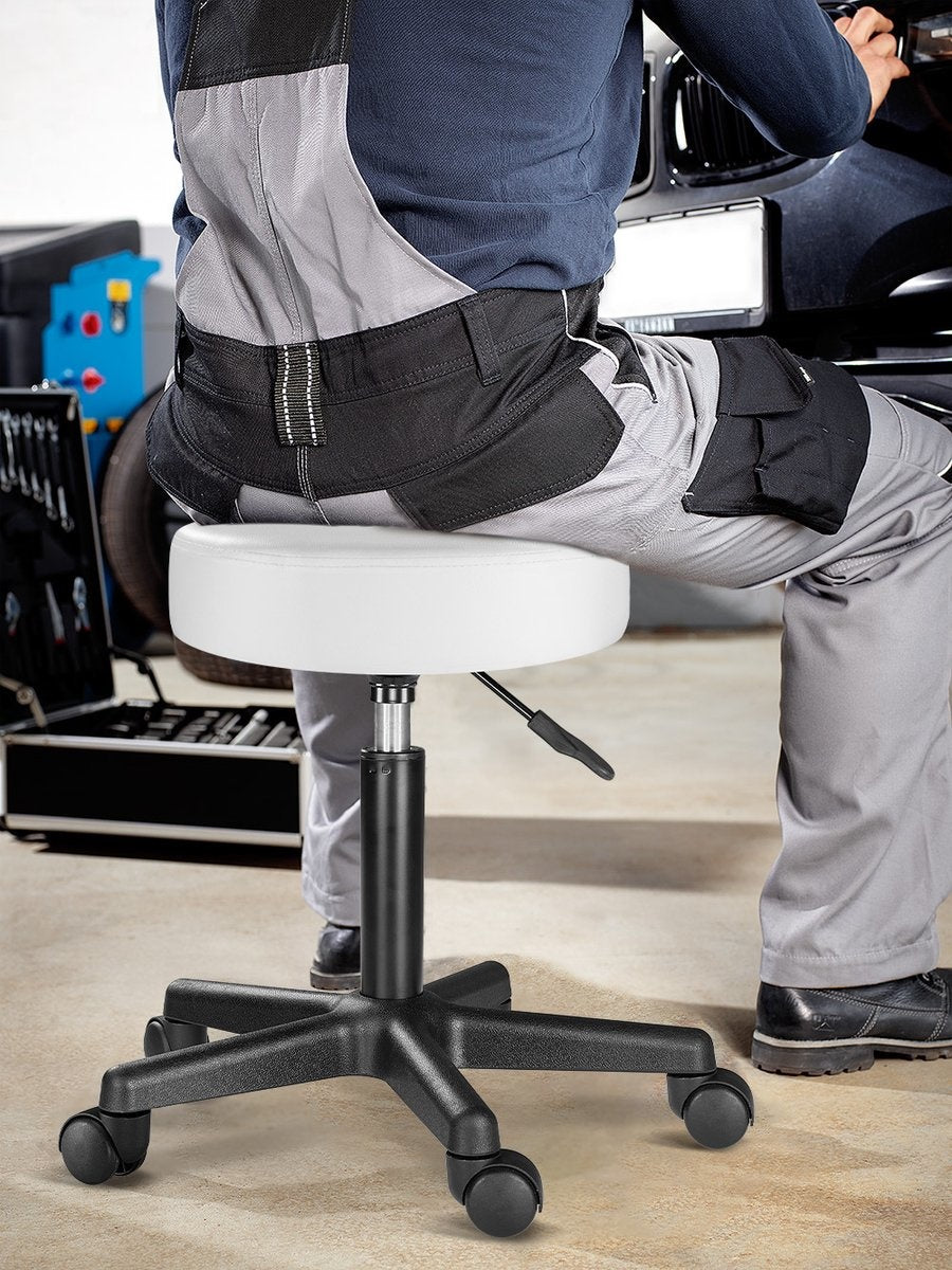 Casaria Tabouret/Bürohocker - drehbar und verstellbar - Weiß