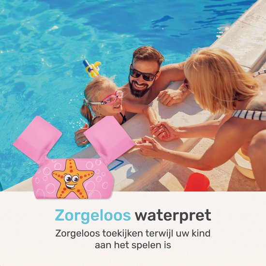 Qwali Puddle Jumper Star - Bequeme Schwimmweste für Kinder von 2-6 Jahren - Pink