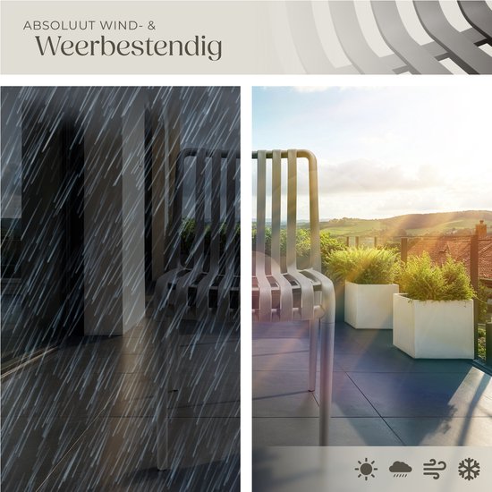 tectake® 4er Set Gartenstühle Alcudia - Anthrazit - Kunststoffstühle - Stapelbar - Stühle für Garten, Terrasse oder Balkon - Wetterfest und UV-beständig - Belastbarkeit 120kg pro Gartenstuhl