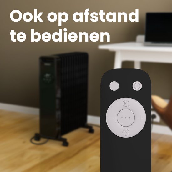 Auronic Ölradiator - Elektrischer Heizkörper - 2500W Heizkörper - Schwarz