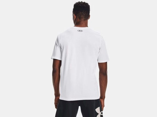 Under Armour UA M SPORTSTYLE LC SS-WHT Herren-Sportshirt – Weiß – Schwarz