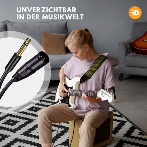 Drivv. - Premium XLR-Kabel - XLR-Stecker - auf 6,35 mm Klinkenstecker - 3 Meter