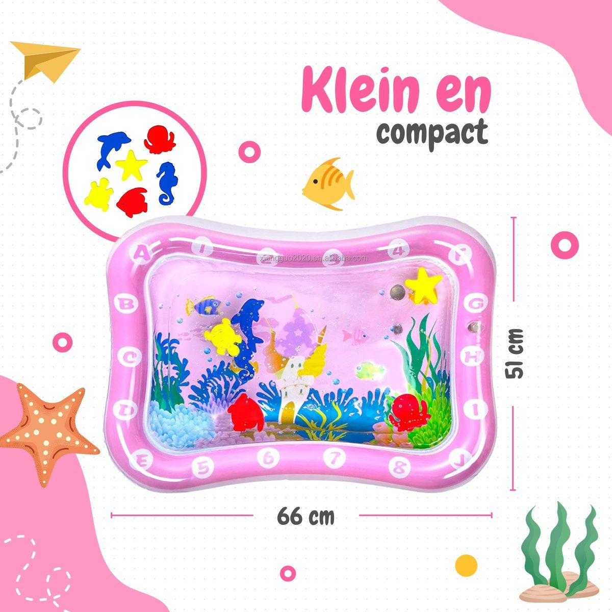 AyeKids Wasser Spielmatte - Wasser Matte - Spielmatte - Aufblasbar - Wasser Matte Baby - Rosa