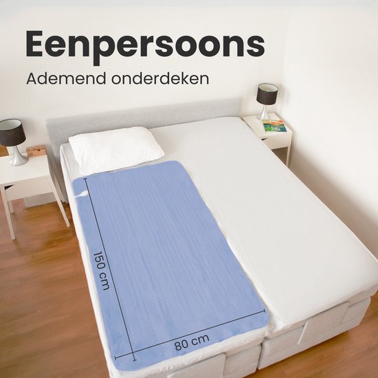 Auronic Electric Blanket - 80x150cm - 1 Person - mit Eckgummis - Heizdecke - Blau