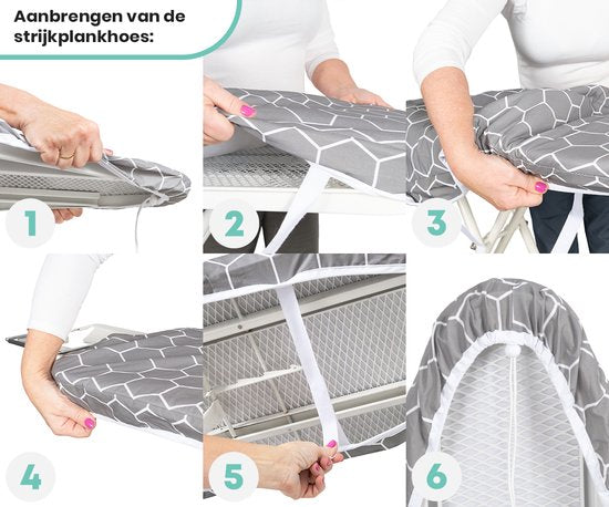 Loti Living Bügeltischbezug 124 x 38 cm - Graphit - Bügeltischbezug - Komplettset - Universal